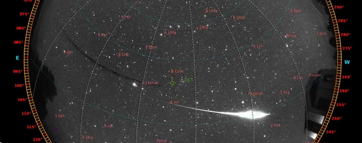 A Lyrids meteor, captured with Lowell Observatory's AllSky Meteor