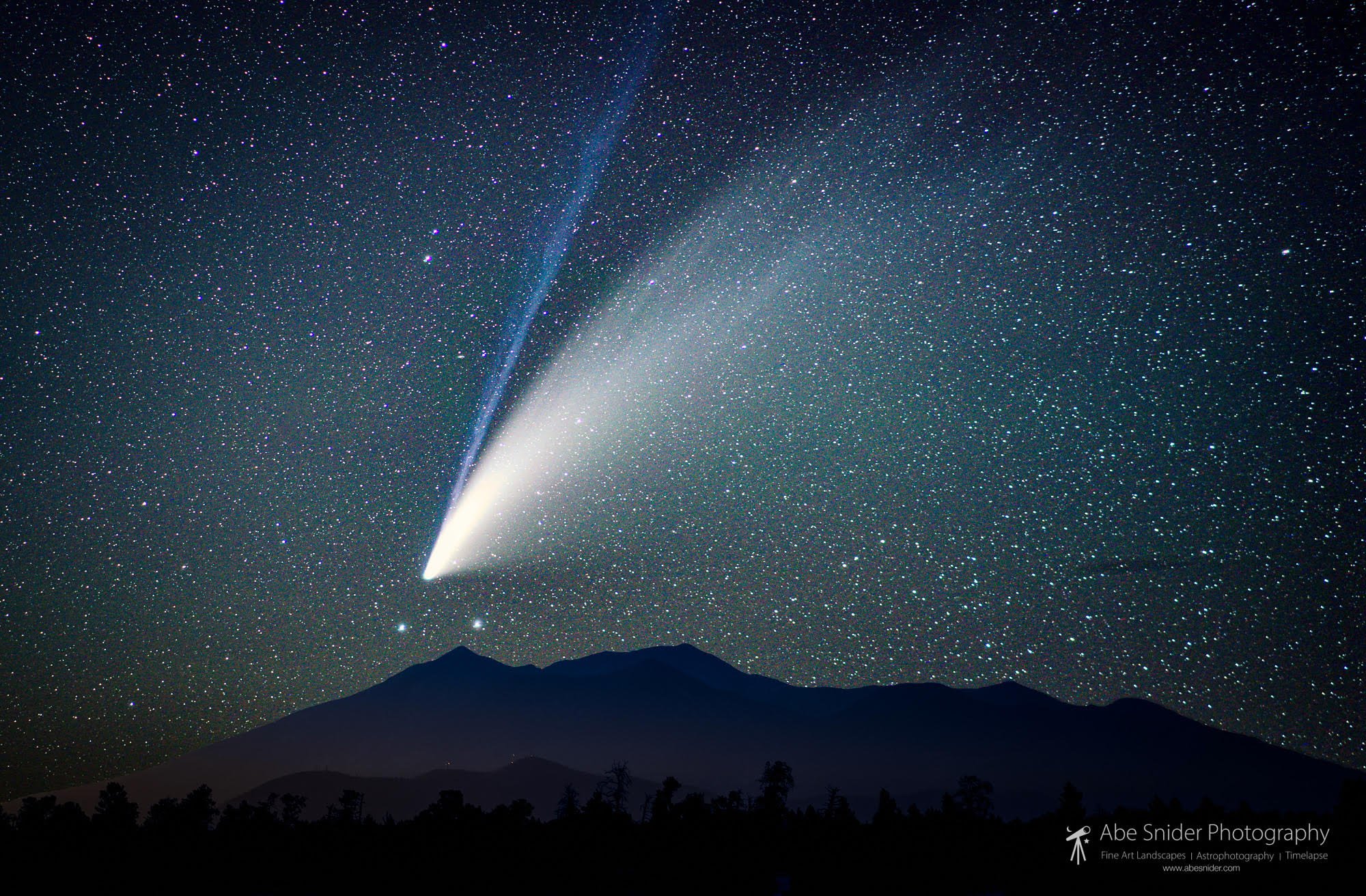 NEOWISE Seen above the San Francisco Peaks north of Flagstaff, AZ