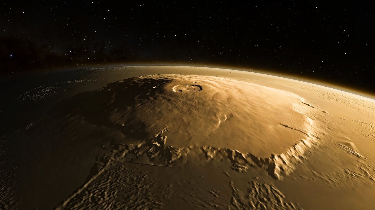 Photo: a computer-generated view of Olympus Mons | Dreksler Astral