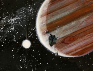Artist's impression of Pioneer 10's flyby of Jupiter, credit Rick Guidice/NASA