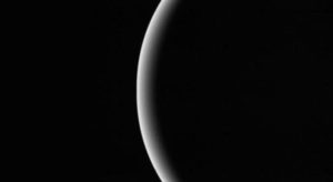 The crescent of Uranus, taken by Voyager 1. Credit NASA