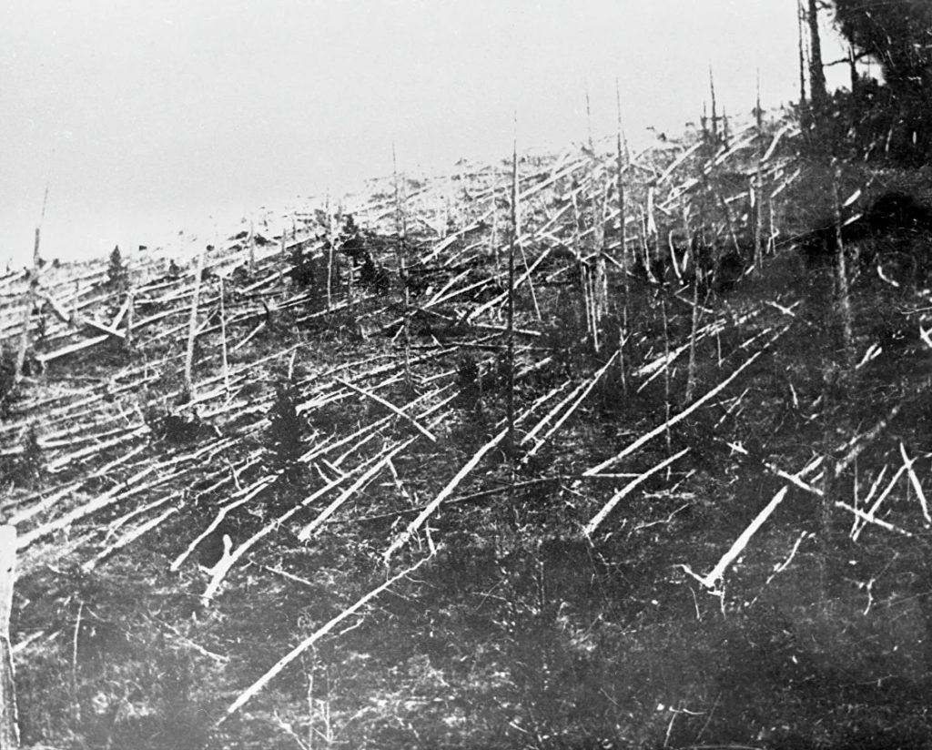 Fallen trees at Tunguska, 1927 Soviet Academy of Scienc